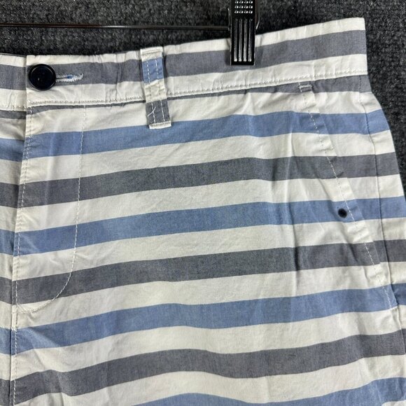 Tommy Hilfiger Shorts Mens 34 Custom Fit Blue White Cotton Stretch Stripe Pocket - Picture 2 of 9